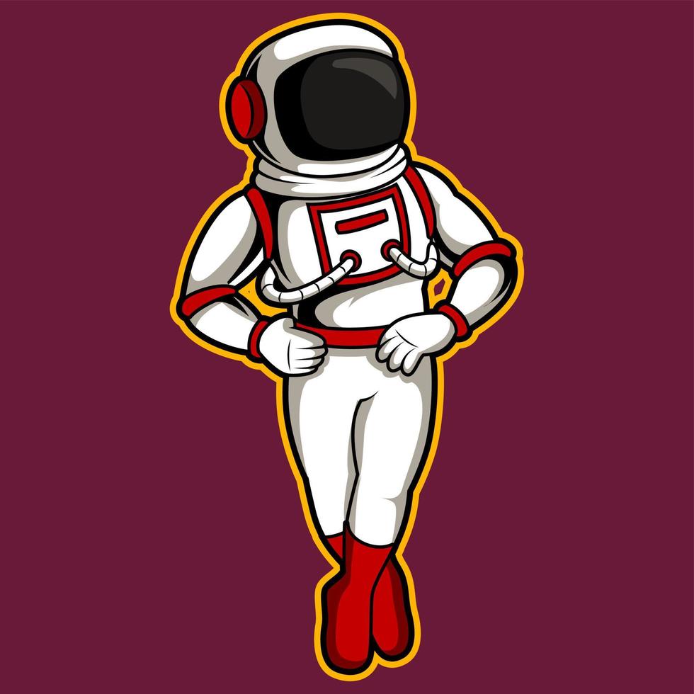 design gráfico de logotipo de mascote de astronauta vetor