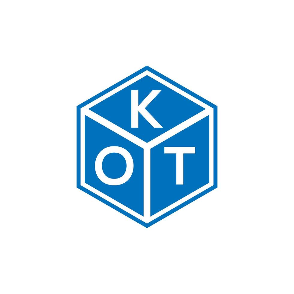 kot carta logotipo design em fundo preto. conceito de logotipo de letra de iniciais criativas kot. design de letra kot. vetor