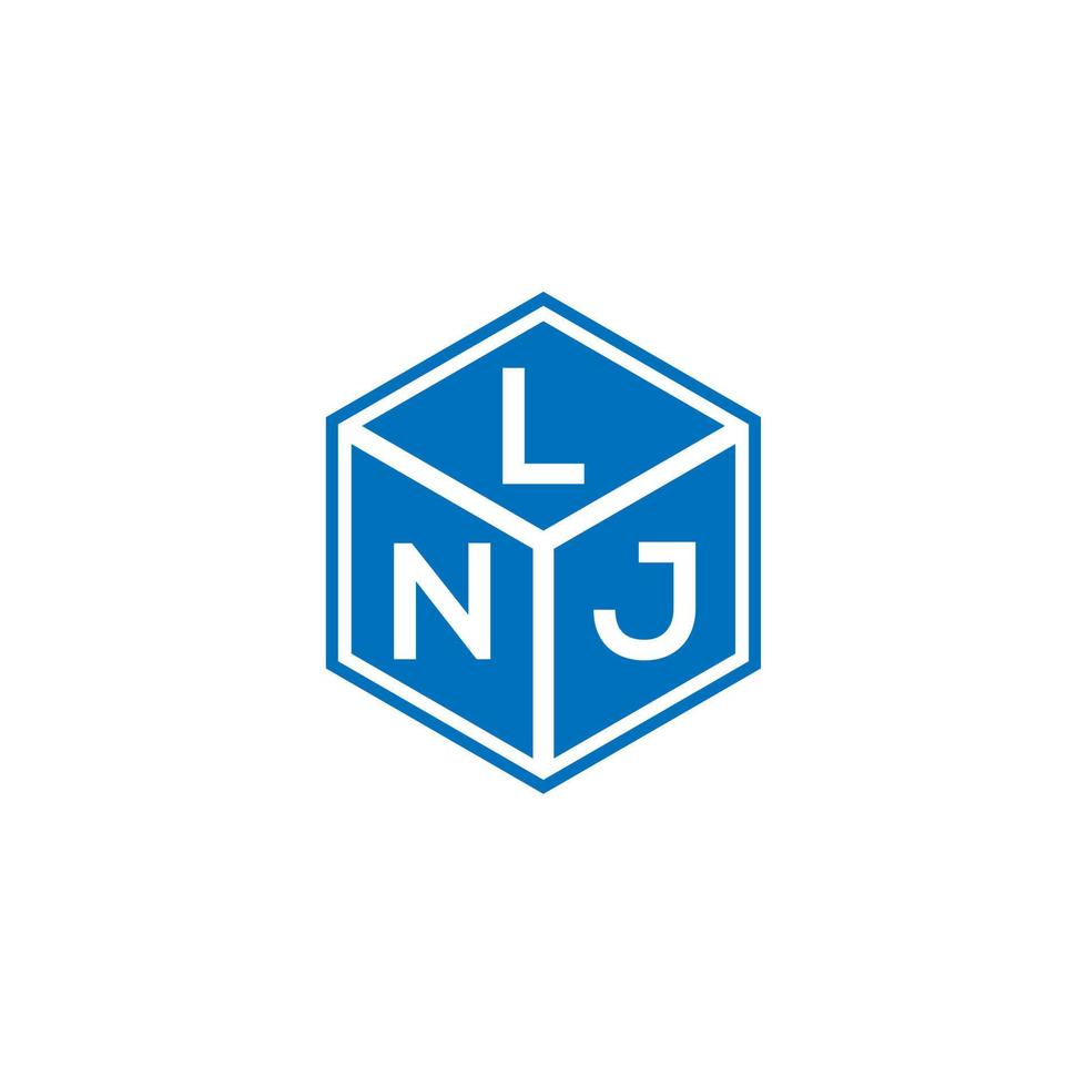 design de logotipo de carta lnj em fundo preto. Conceito de logotipo de letra de iniciais criativas lnj. design de letra lnj. vetor