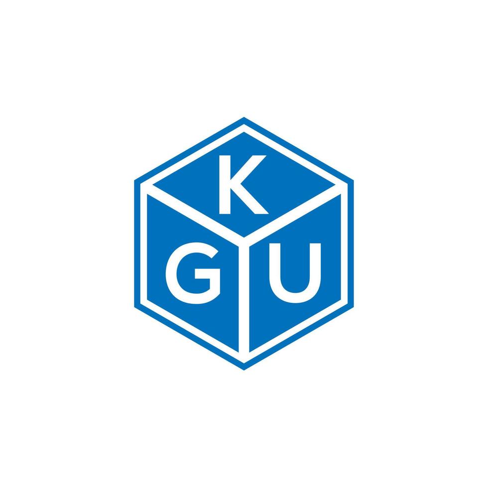 design de logotipo de carta kgu em fundo preto. conceito de logotipo de letra de iniciais criativas kgu. desenho de letra kgu. vetor