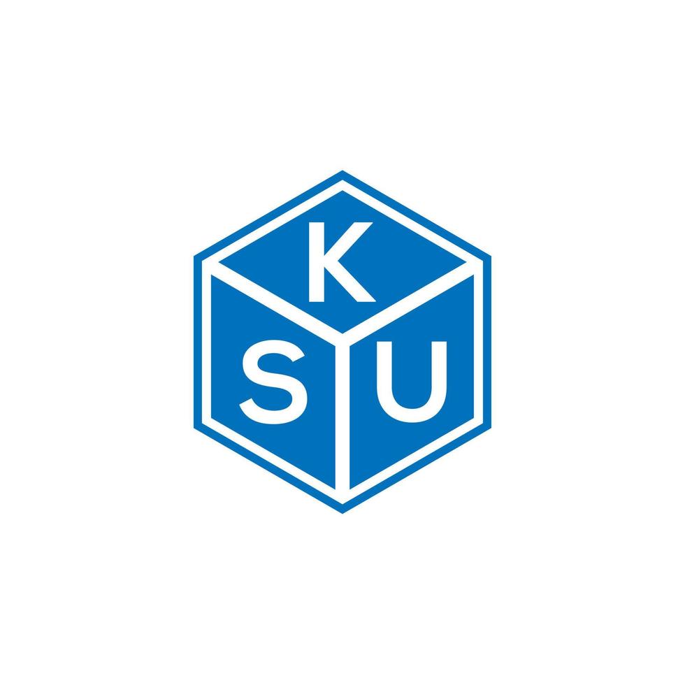 design de logotipo de carta ksu em fundo preto. conceito de logotipo de letra de iniciais criativas ksu. design de letra ksu. vetor