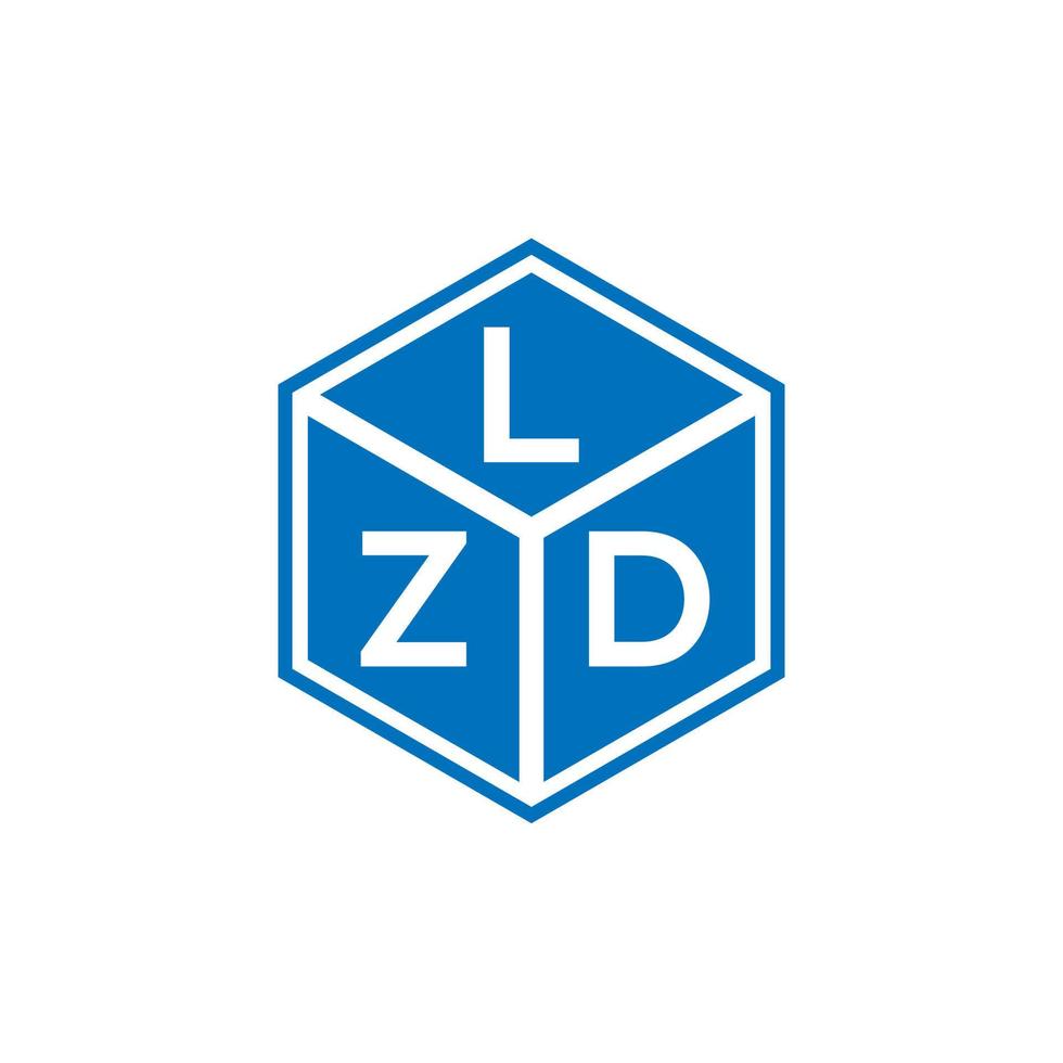 design de logotipo de letra lzd em fundo preto. conceito de logotipo de letra de iniciais criativas lzd. design de letra lzd. vetor