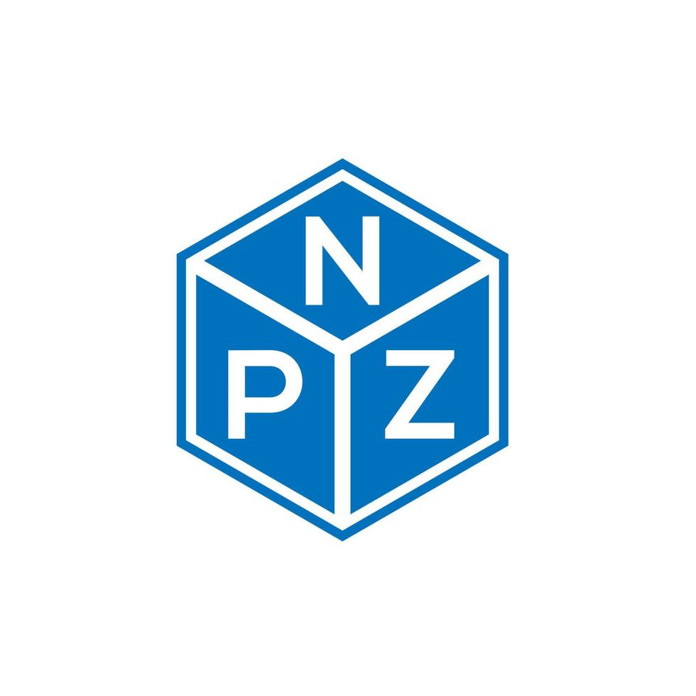 design de logotipo de carta npz em fundo preto. conceito de logotipo de letra de iniciais criativas npz. design de letra npz. vetor