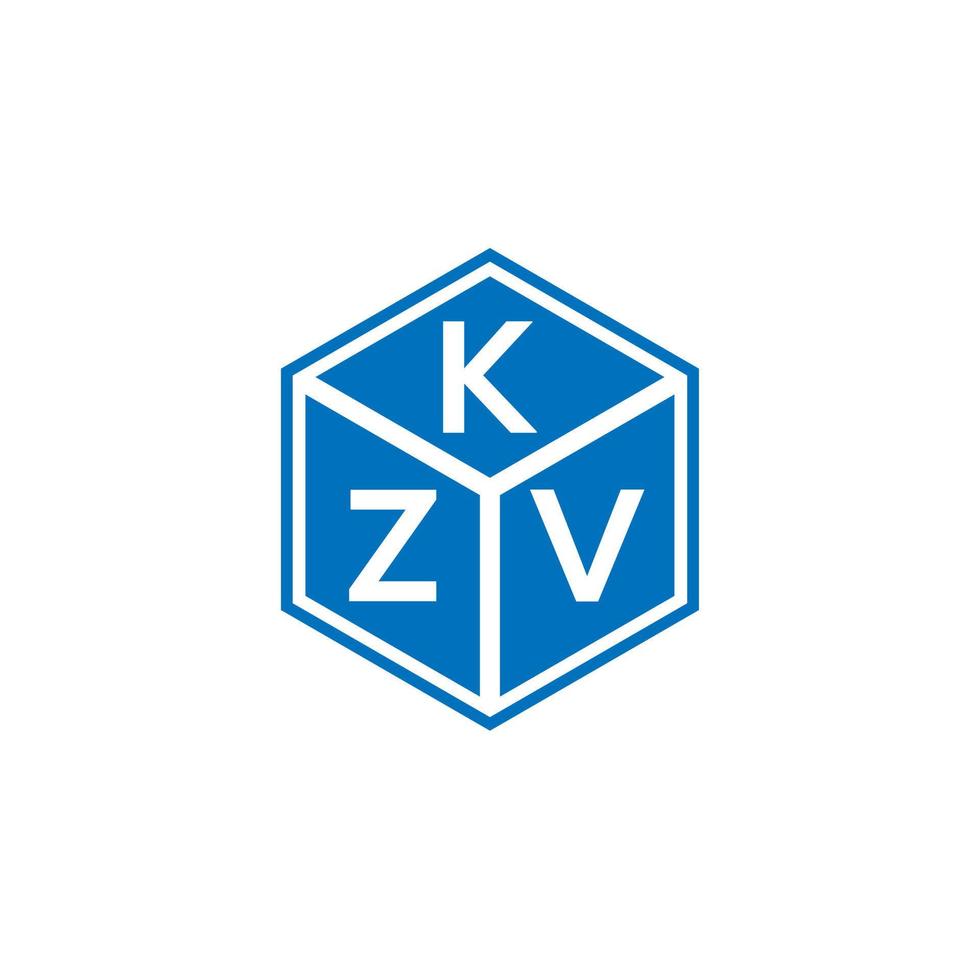 design de logotipo de letra kzv em fundo preto. conceito de logotipo de letra de iniciais criativas kzv. design de letra kzv. vetor