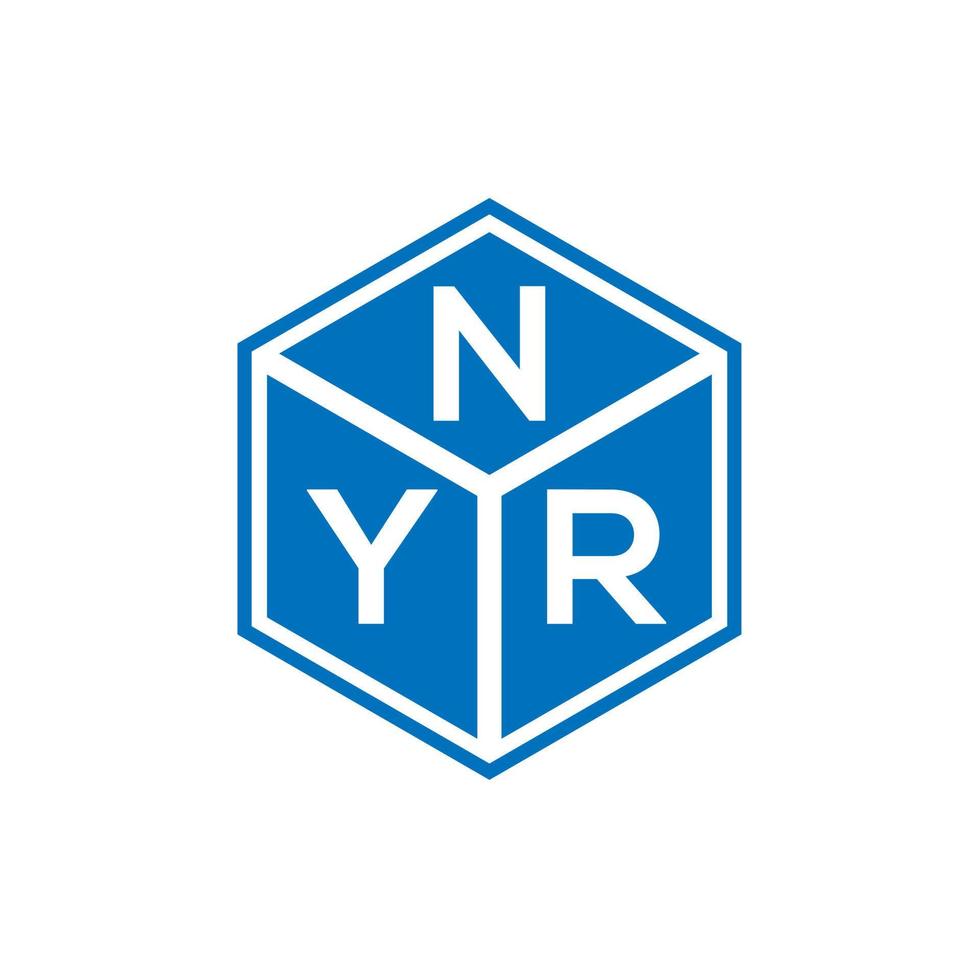 design de logotipo de carta nyr em fundo preto. conceito de logotipo de letra de iniciais criativas nyr. design de letra nyr. vetor