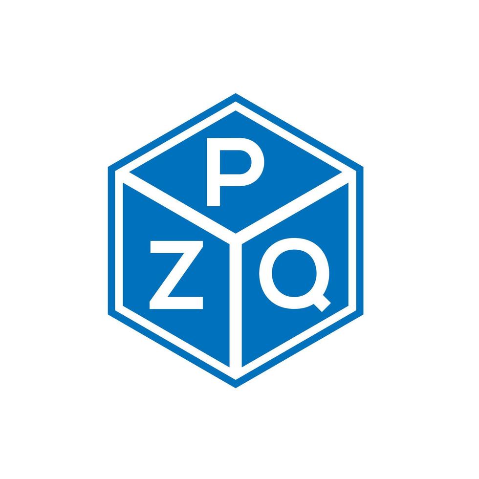 design de logotipo de letra pzq em fundo preto. conceito de logotipo de letra de iniciais criativas pzq. design de letra pzq. vetor