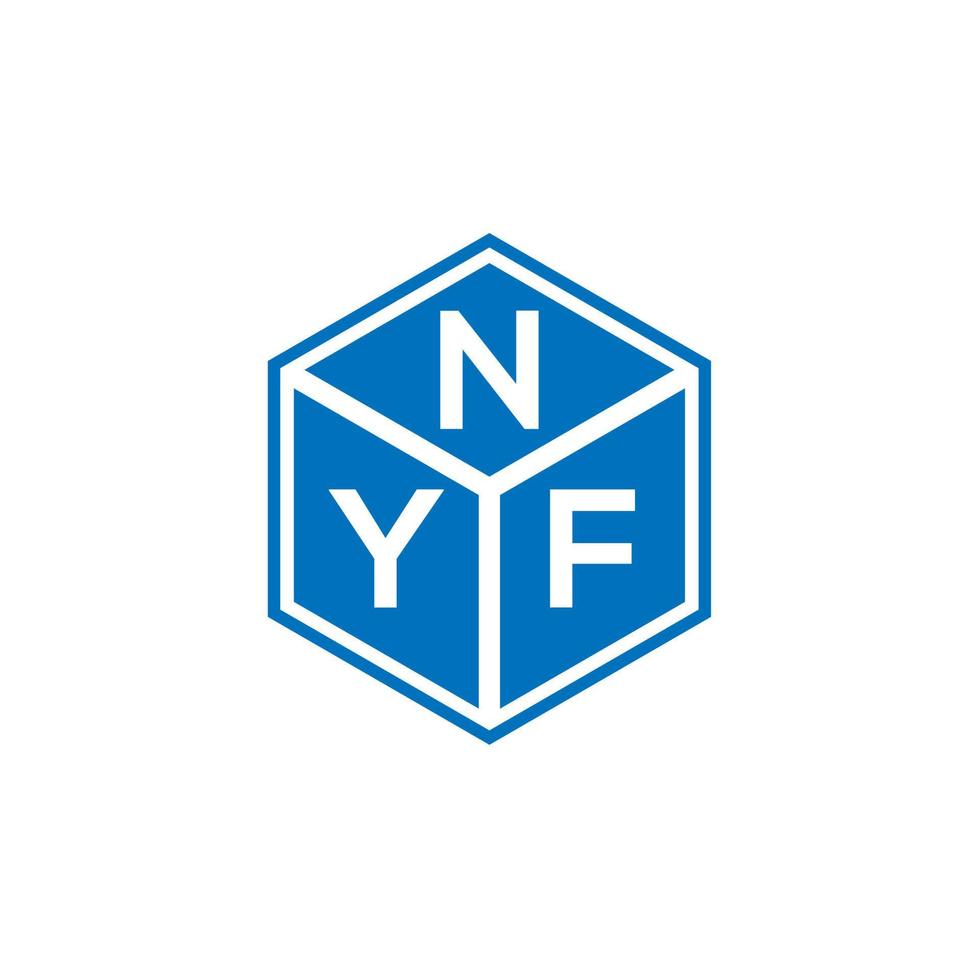 design de logotipo de carta nyf em fundo preto. conceito de logotipo de letra de iniciais criativas nyf. design de letra nyf. vetor