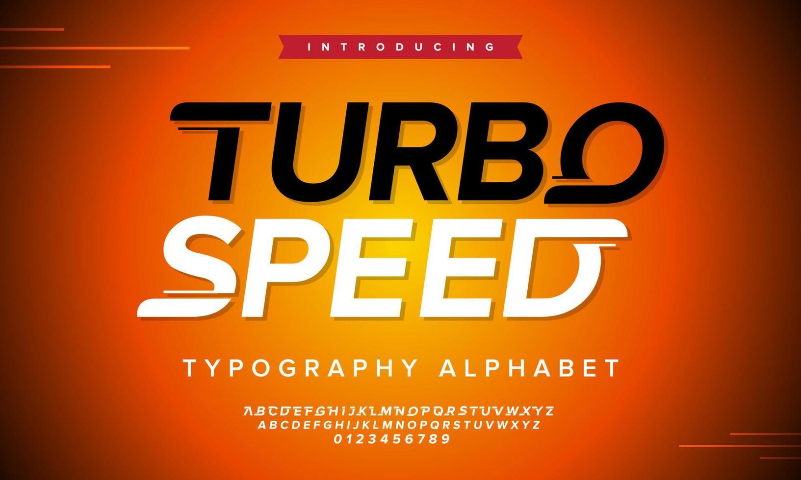 Alfabeto itálico do esporte moderno de velocidade turbo. tipografia de corrida rápida. ilustração vetorial. vetor