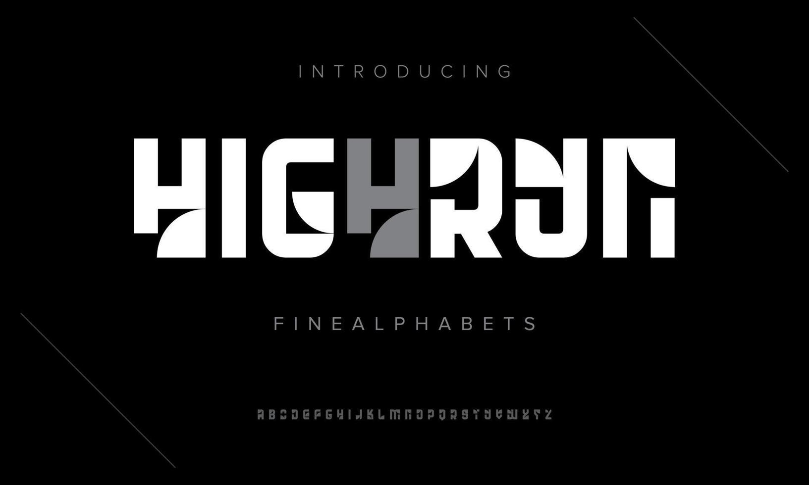 alfabeto simples moderno highrun. música de logotipo, esporte, tipografia criativa. ilustração vetorial vetor