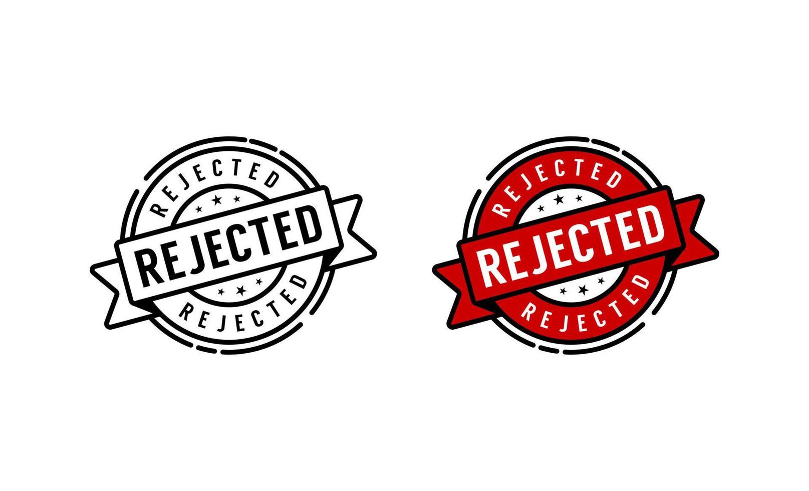 modelo de design de logotipo de selo de etiqueta rejeitado vetor