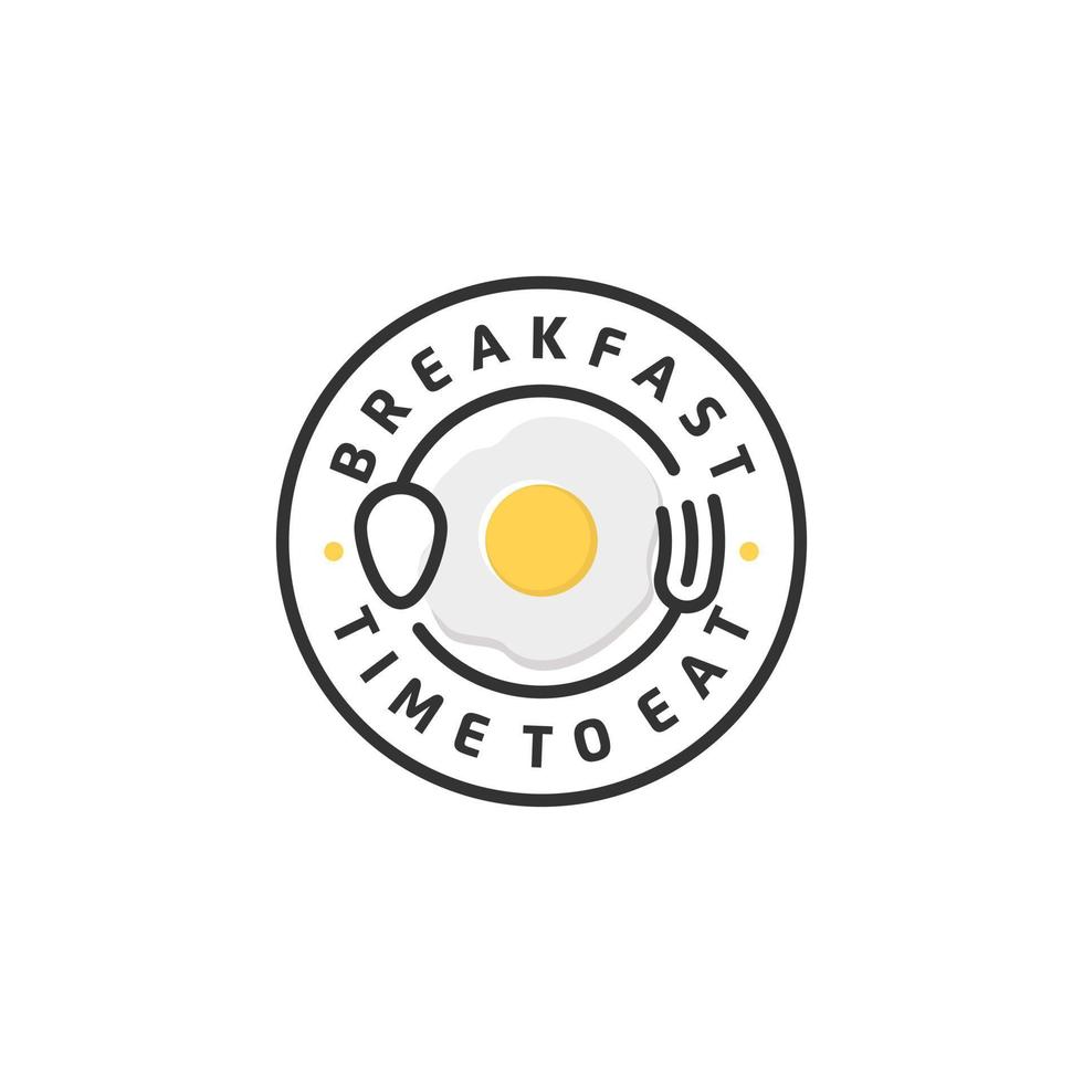 restaurante de café da manhã com colher garfo hipster vintage emblema retrô design de logotipo vetor