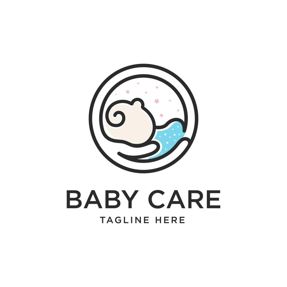 logotipo de cuidados com o bebê para modelo de design de babyshop vetor