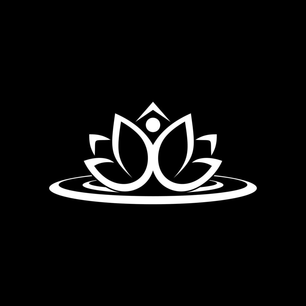 estética saudável de lótus. uma ilustração do logotipo de uma combinação de uma flor de lótus com uma pessoa saudável vetor