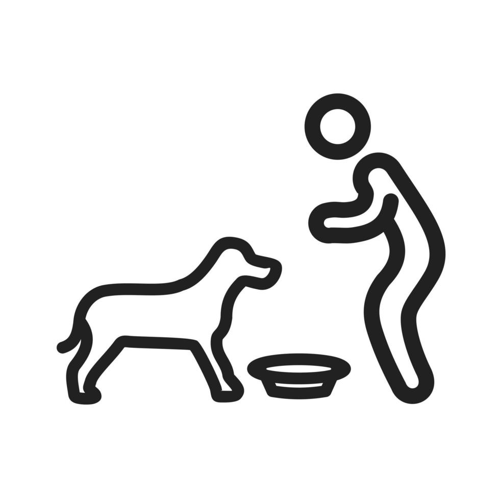 ícone de linha de alimentação do animal de estimação vetor