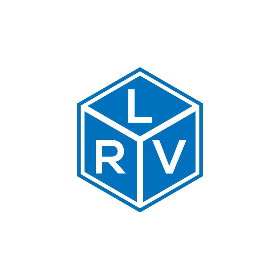 design de logotipo de carta lrv em fundo preto. conceito de logotipo de letra de iniciais criativas lrv. design de letra lrv. vetor