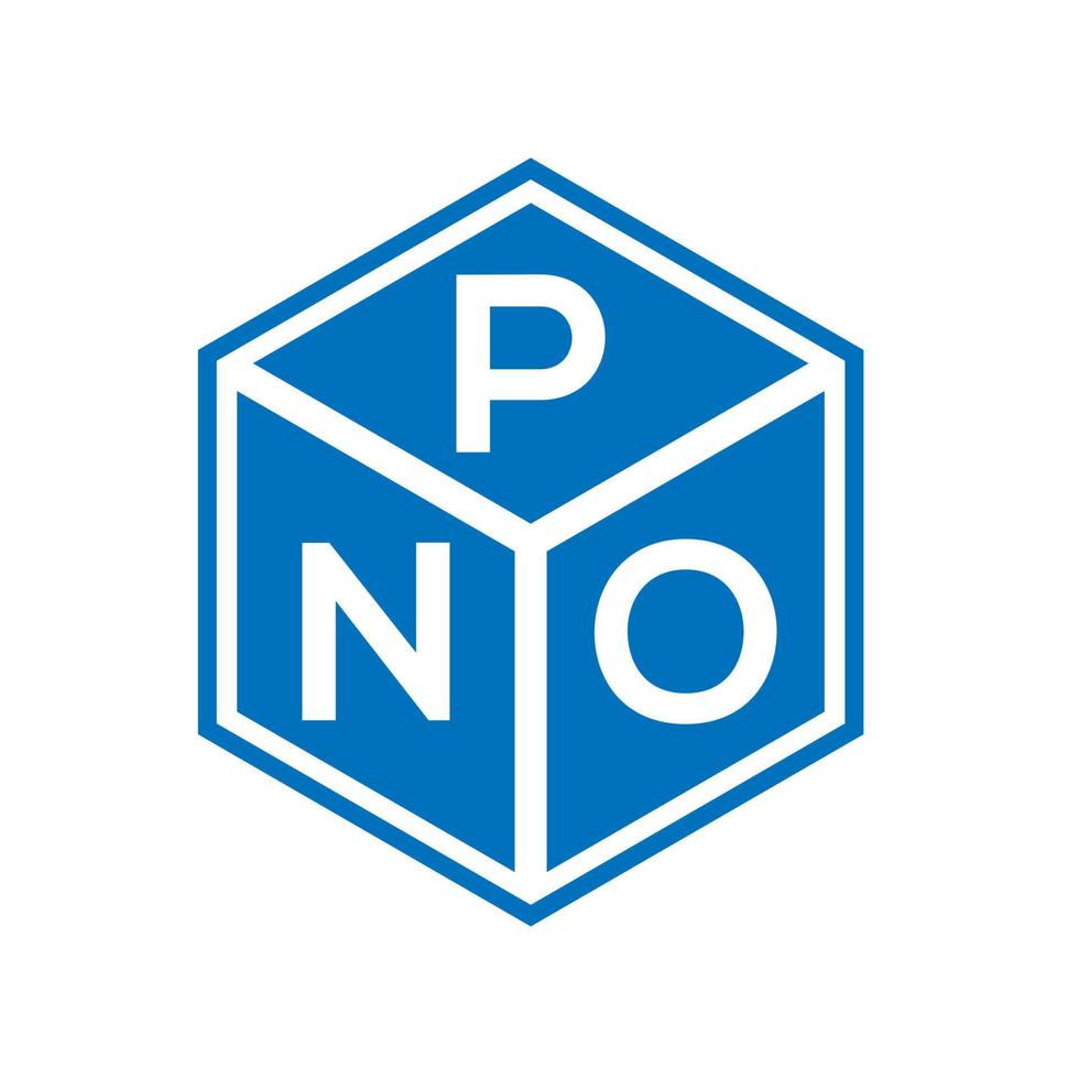 design de logotipo de carta pno em fundo preto. conceito de logotipo de letra de iniciais criativas pno. design de letra pno. vetor