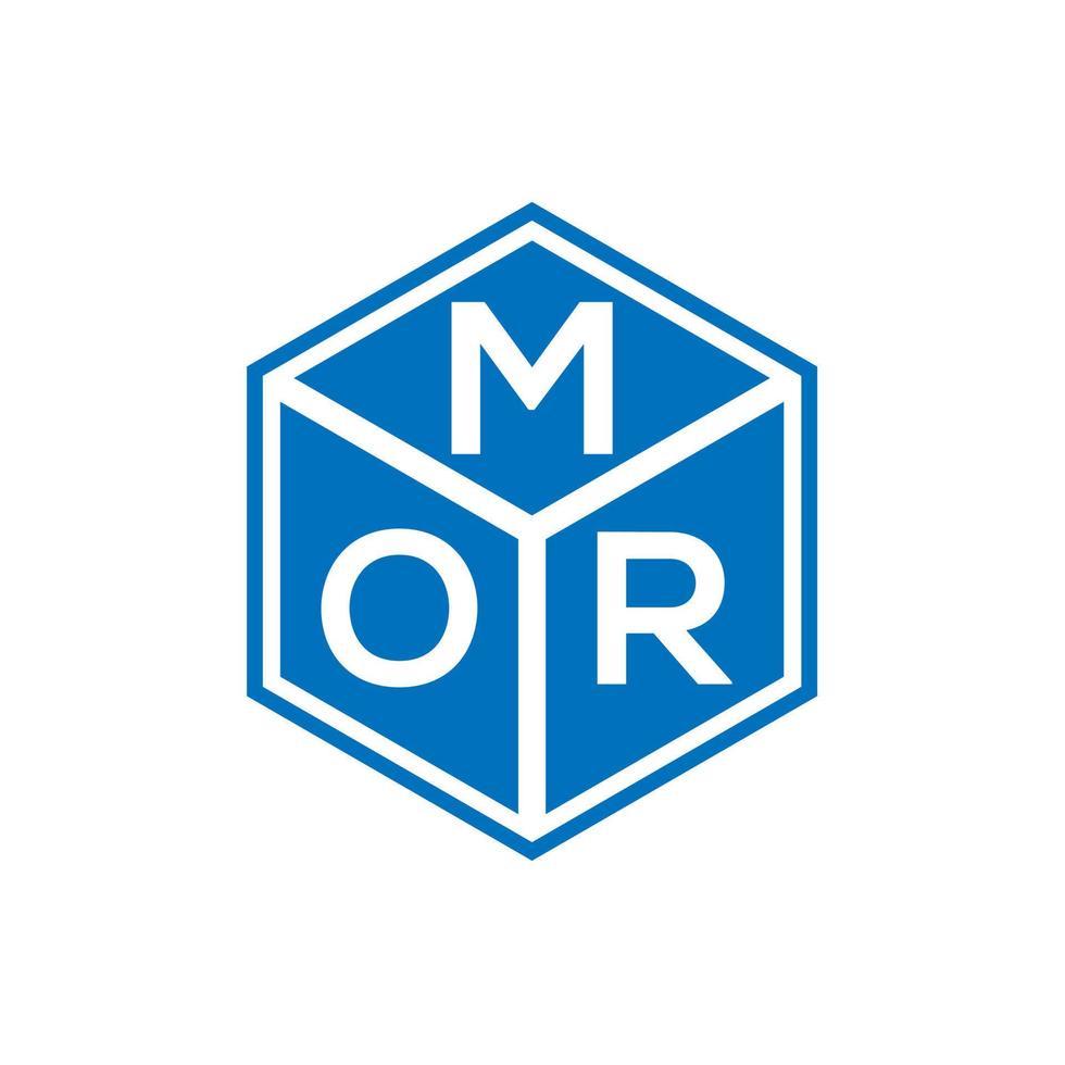 mor carta design de logotipo em fundo preto. mais criativo conceito de logotipo de carta de iniciais. mais design de letras. vetor