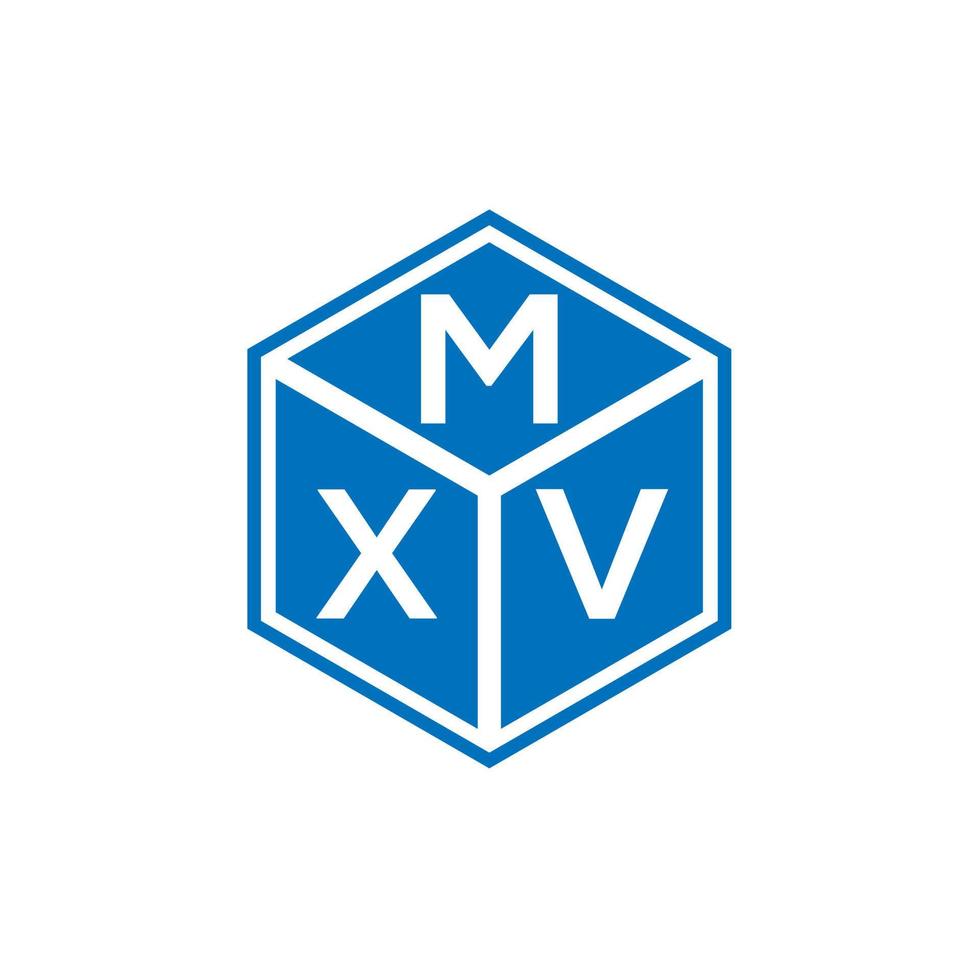 design de logotipo de carta mxv em fundo preto. conceito de logotipo de letra de iniciais criativas mxv. design de letra mxv. vetor