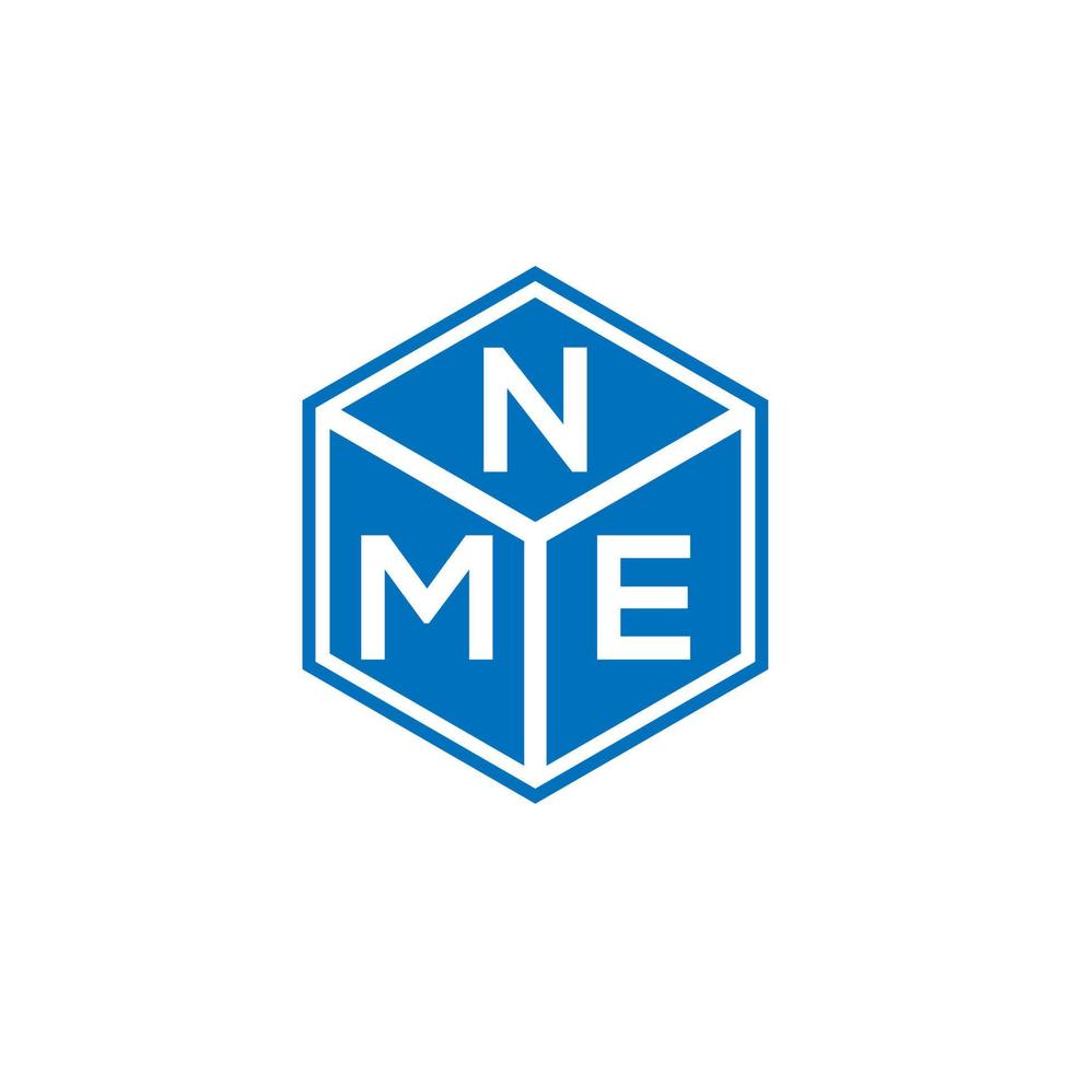 design de logotipo de letra nme em fundo preto. conceito de logotipo de letra de iniciais criativas nme. design de letra nme. vetor
