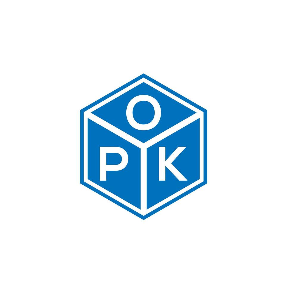 design de logotipo de carta oPK em fundo preto. opk conceito de logotipo de carta de iniciais criativas. design de letra opk. vetor