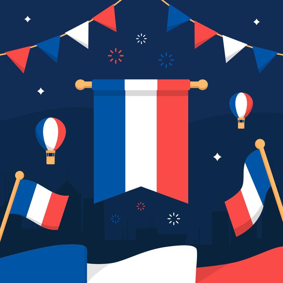 fundo de celebração da frança do dia da bastilha vetor