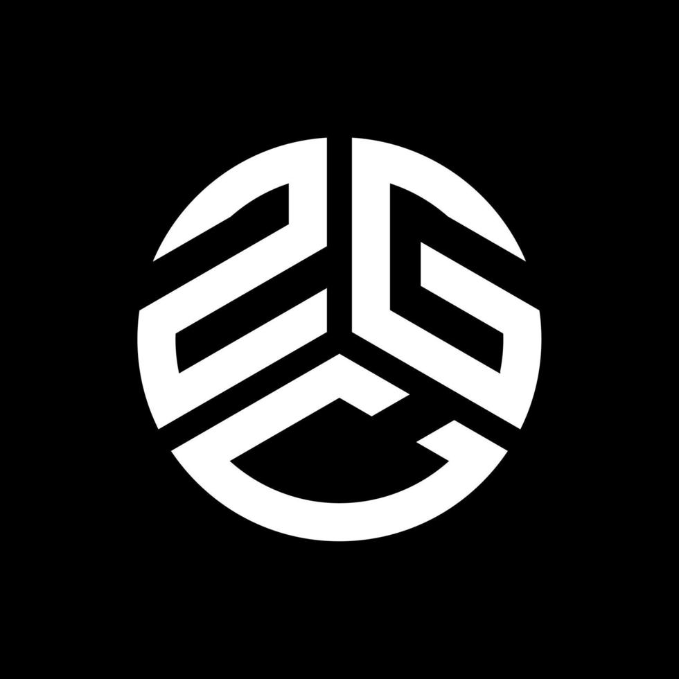 design de logotipo de letra zgc em fundo preto. conceito de logotipo de letra de iniciais criativas zgc. design de letra zgc. vetor