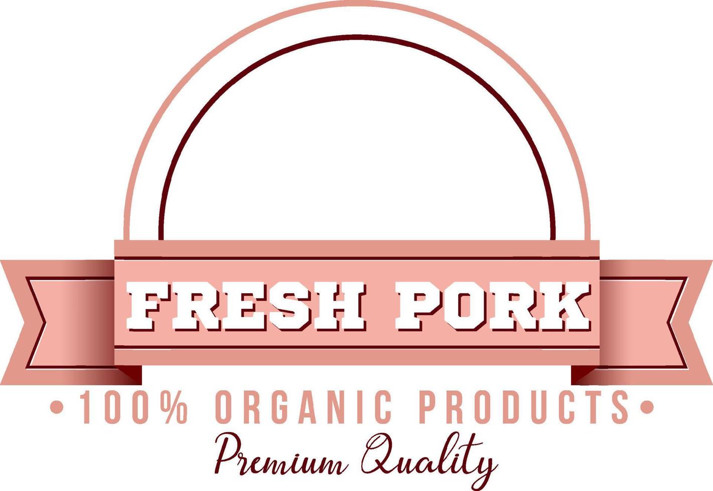 modelo de logotipo de produto orgânico de carne de porco fresca vetor