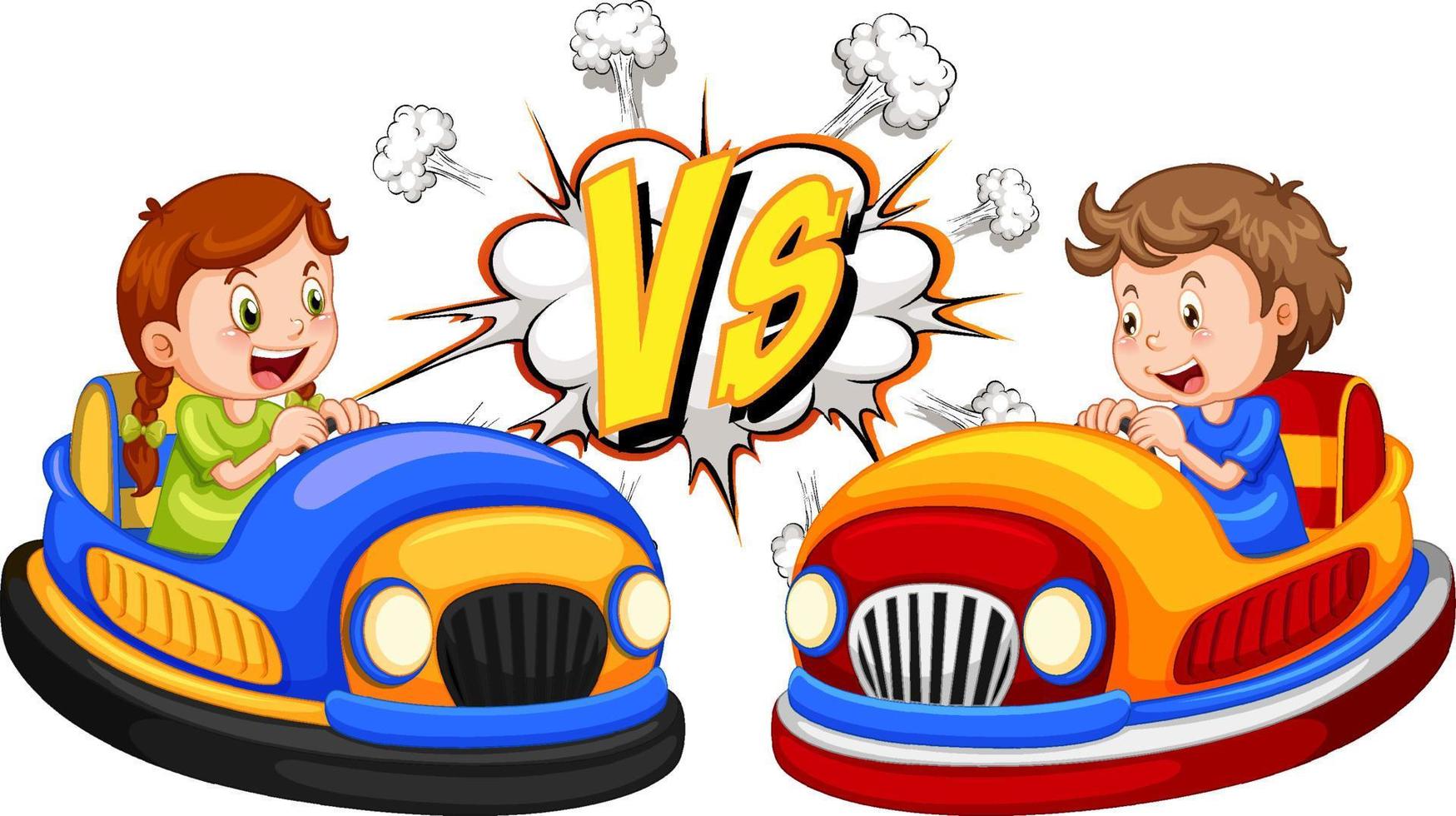 um carro de choque de menino vs um carro de choque de menina vetor