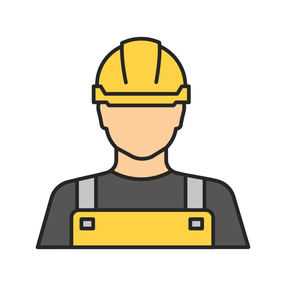 ícone de cor do construtor. trabalhador da construção. ilustração vetorial isolada vetor