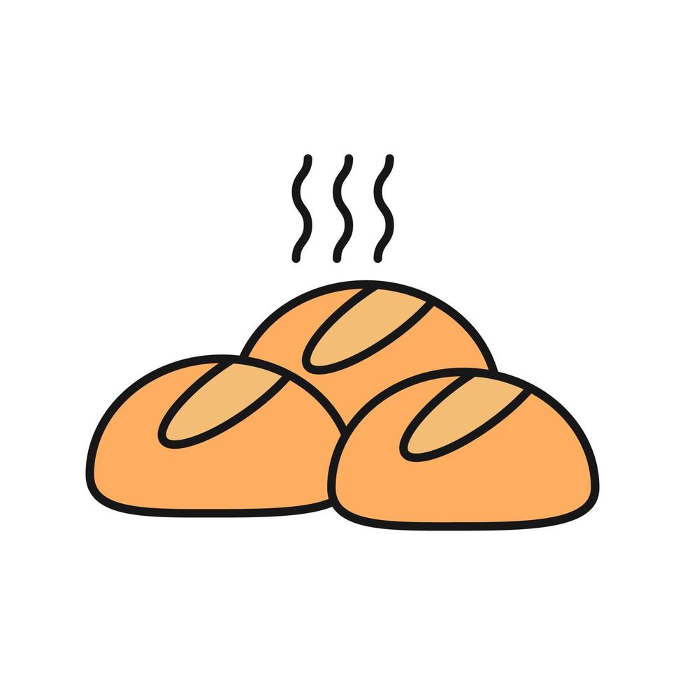 ícone de cor de rolos de jantar. pães redondos. ilustração vetorial isolada vetor
