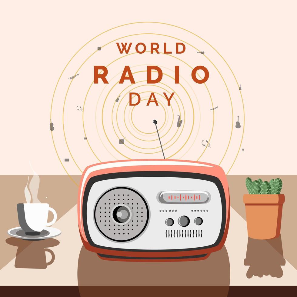 ilustração vetorial do dia mundial do rádio vetor