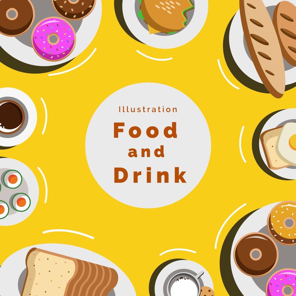 vetor de ilustração de comida e bebida