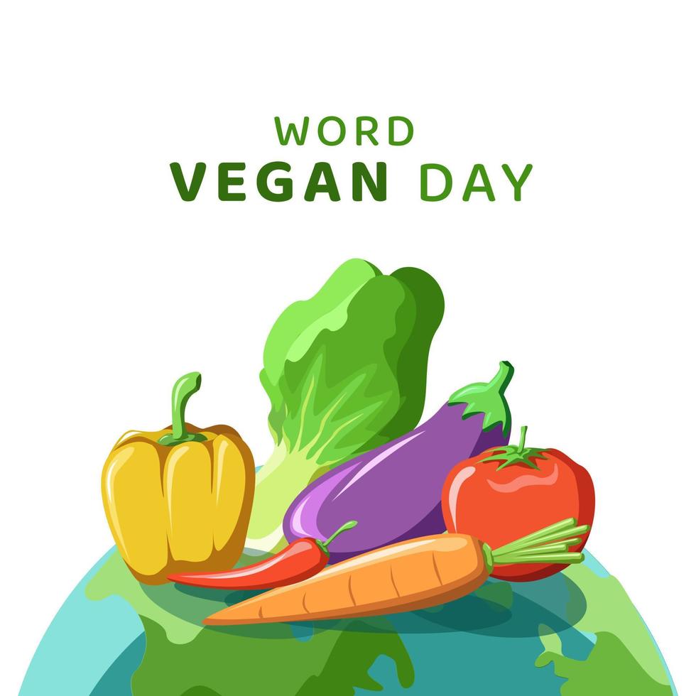 vetor de ilustração do dia mundial do vegan