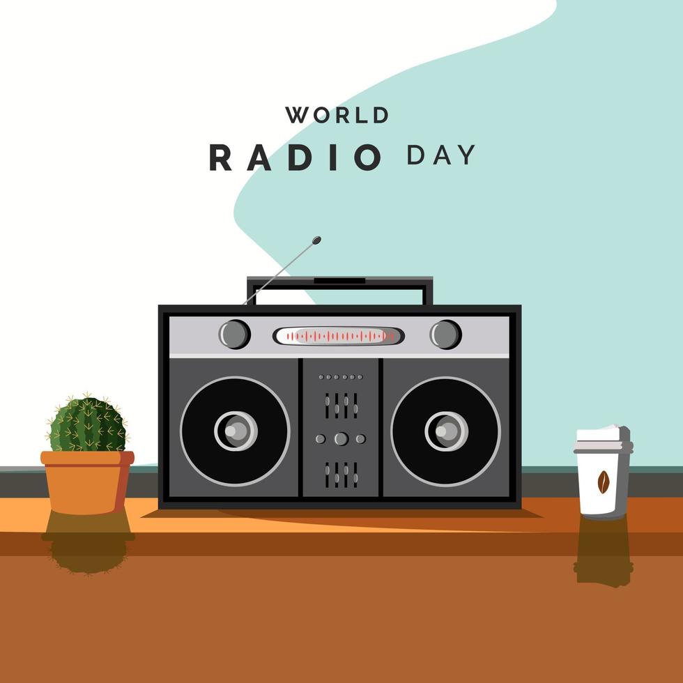 ilustração vetorial do dia mundial do rádio vetor