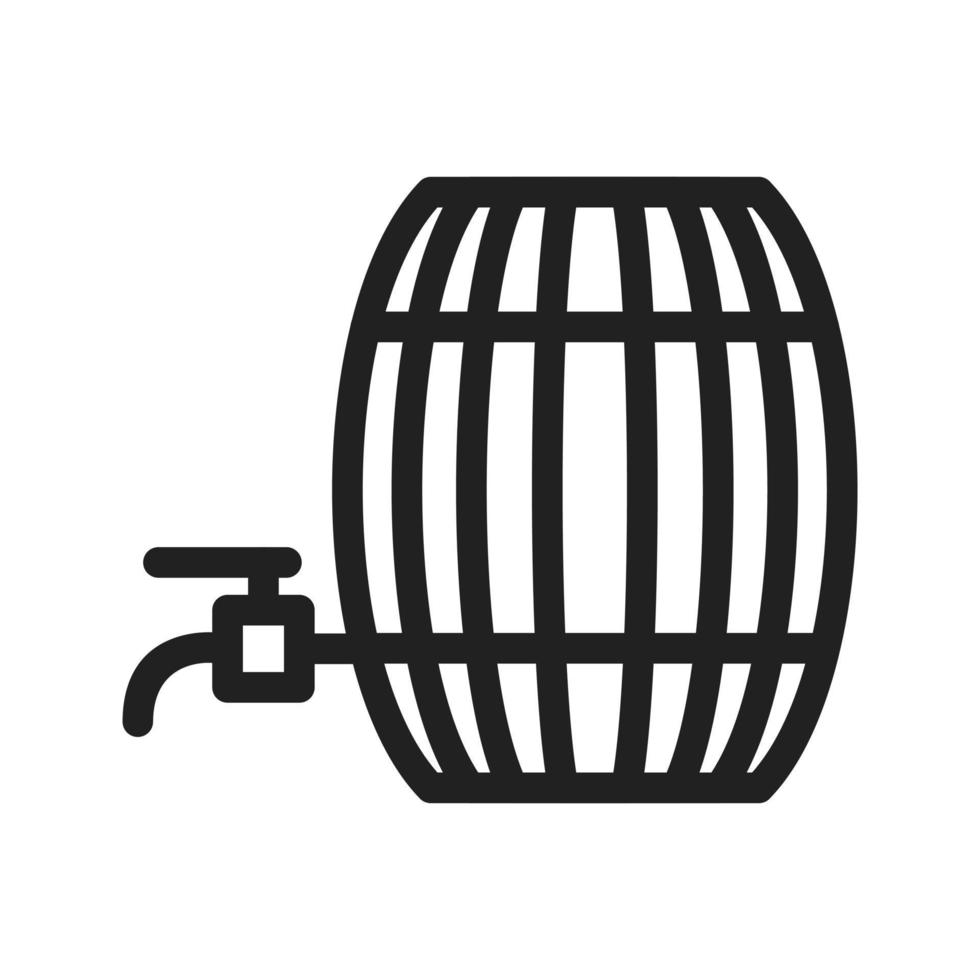 barril com ícone de linha de toque vetor