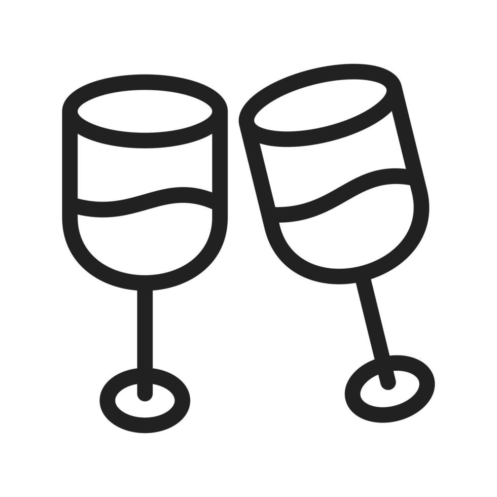 champanhe no ícone de vidro vetor