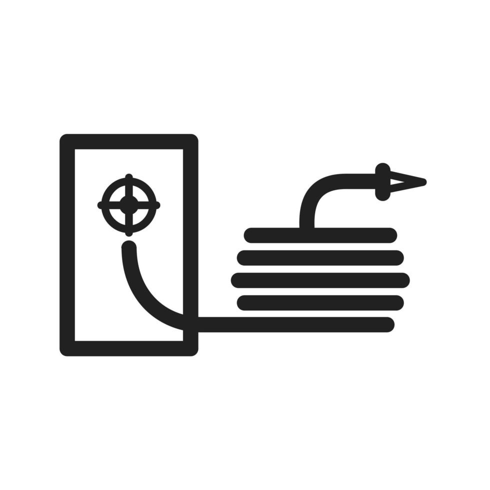 ícone de linha de mangueira de água vetor