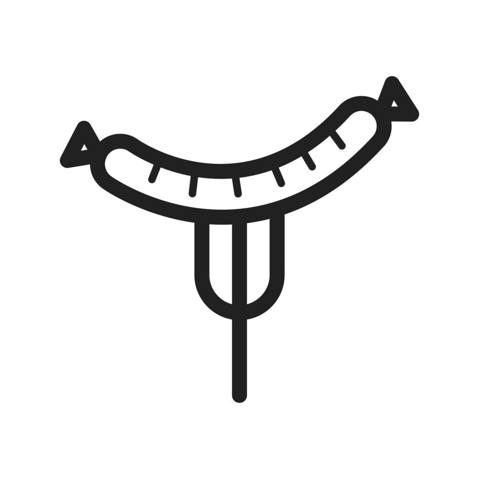 salsicha no ícone de linha de garfo vetor