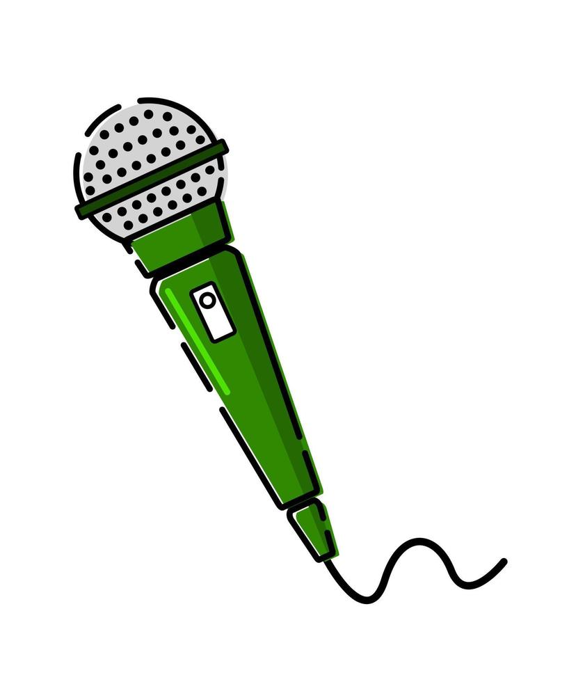 ilustração colorida de microfone em fundo isolado vetor