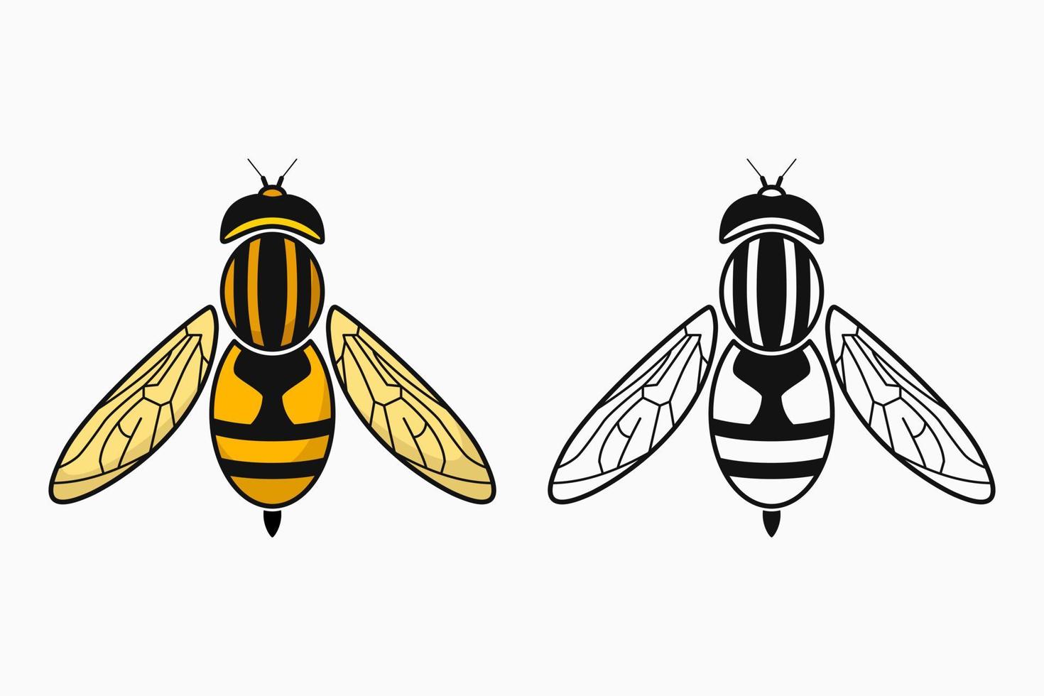 ícone de abelha. ícone de animais. para logotipos, ícones, símbolos, mascotes e emblemas. amarelo e preto vetor