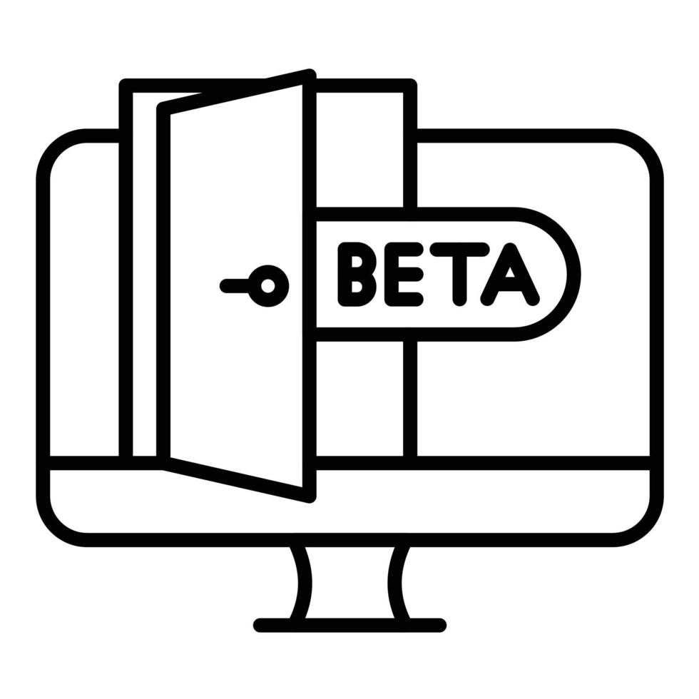 ícone de linha beta vetor