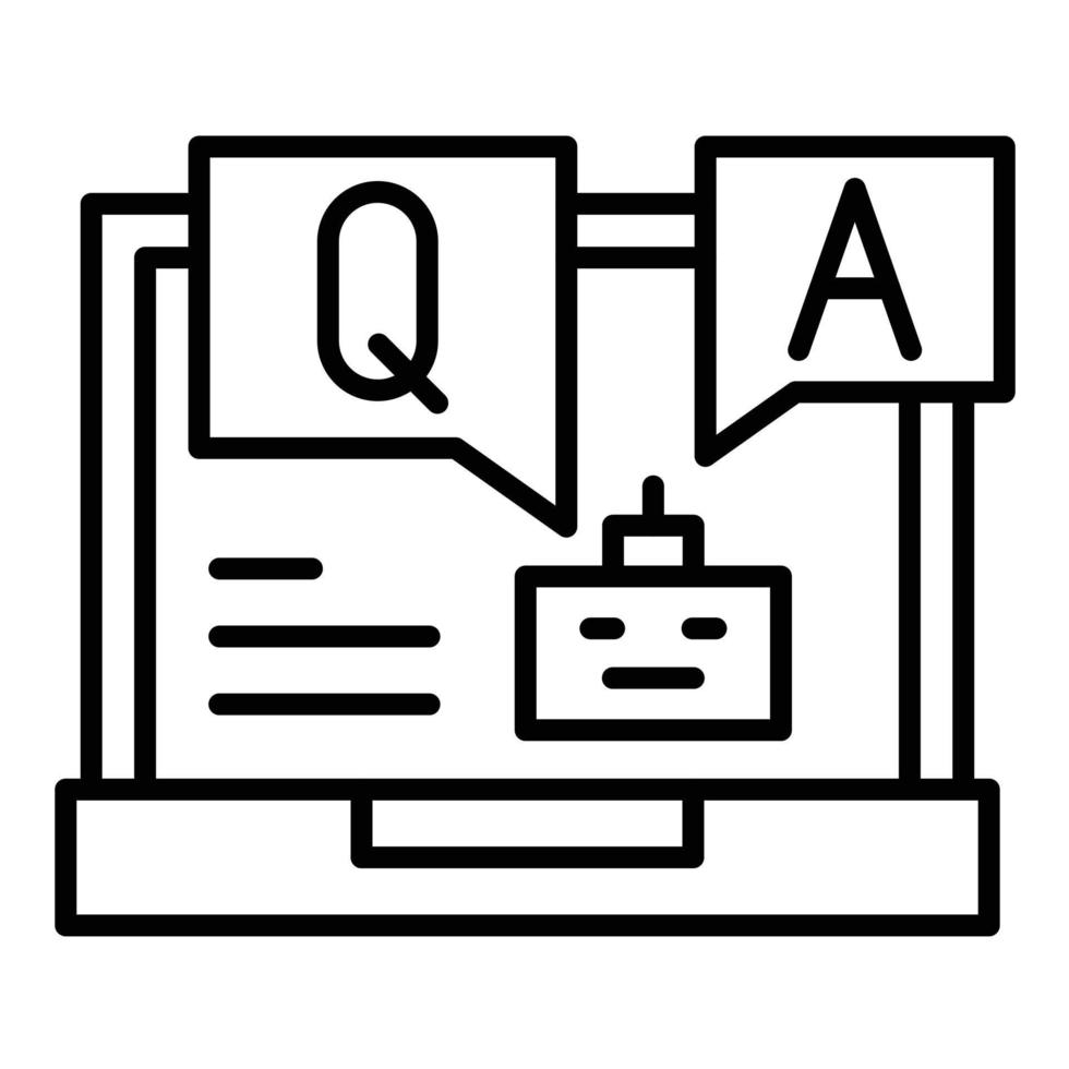 ícone de linha de perguntas e respostas vetor