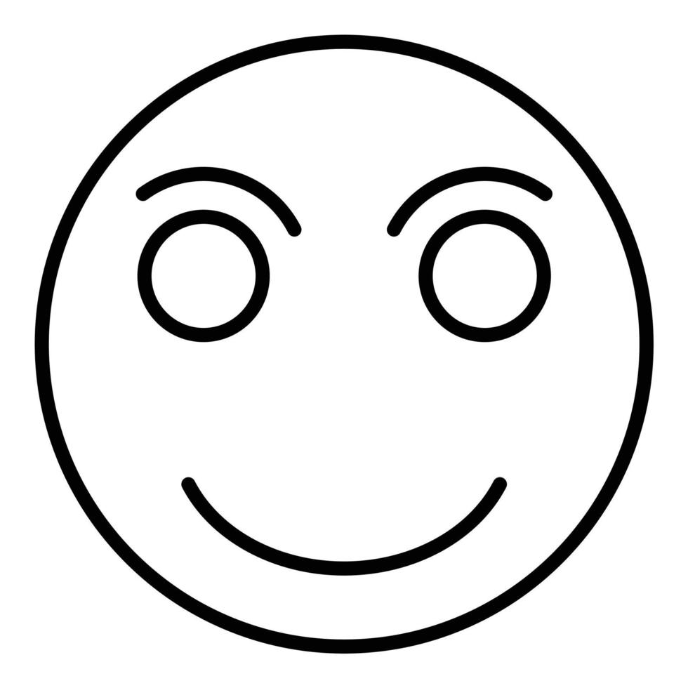 ícone de linha de rosto levemente sorridente vetor