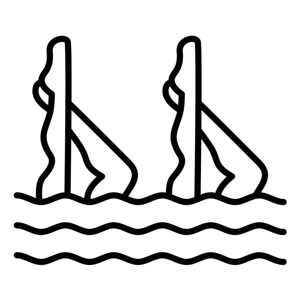 ícone de linha de natação sincronizada vetor