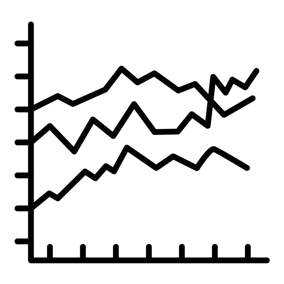 ícone de linha de gráfico preenchido vetor