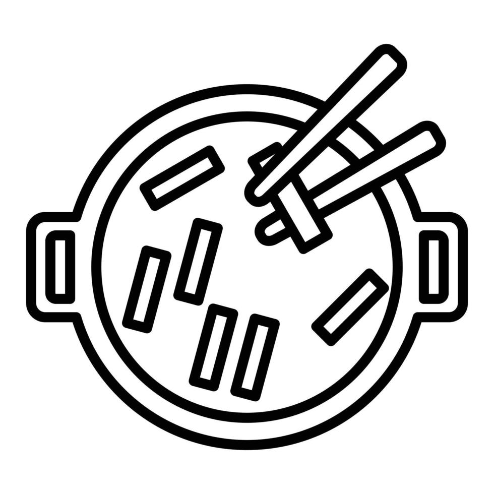 ícone de linha tteokbokki vetor