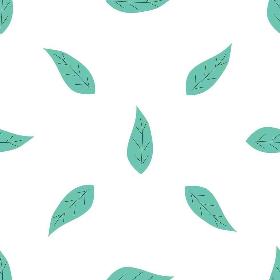 padrão sem emenda de folhas. ilustração botânica desenhada de mão vetorial. estilo bastante scandi para tecido, têxtil, papel de parede. papel digital em fundo branco vetor