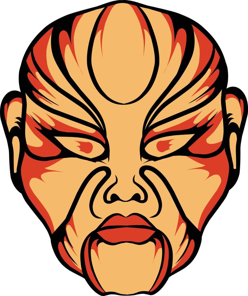 máscaras kabuki japonesas vetoriais que são boas para uso em grandes eventos e adesivos de marca e outros vetor