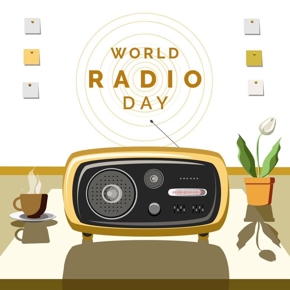 ilustração vetorial do dia mundial do rádio vetor