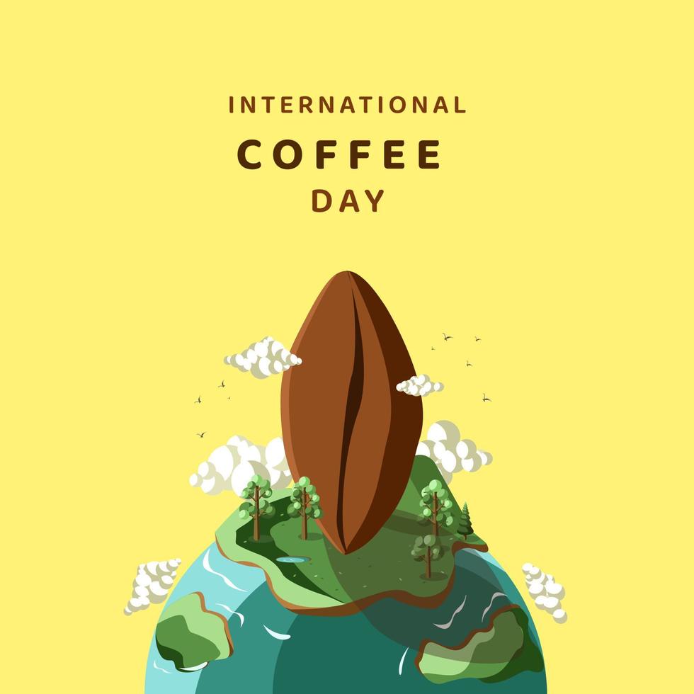 dia internacional do café, ilustração vetorial vetor